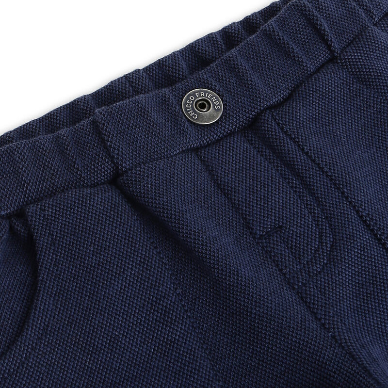 Boys Dark Blue Solid Long Trouser image number 2